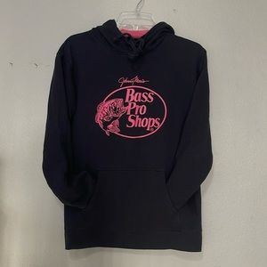 BASS PRO SHOPS PINK AND BLACK HOODIE